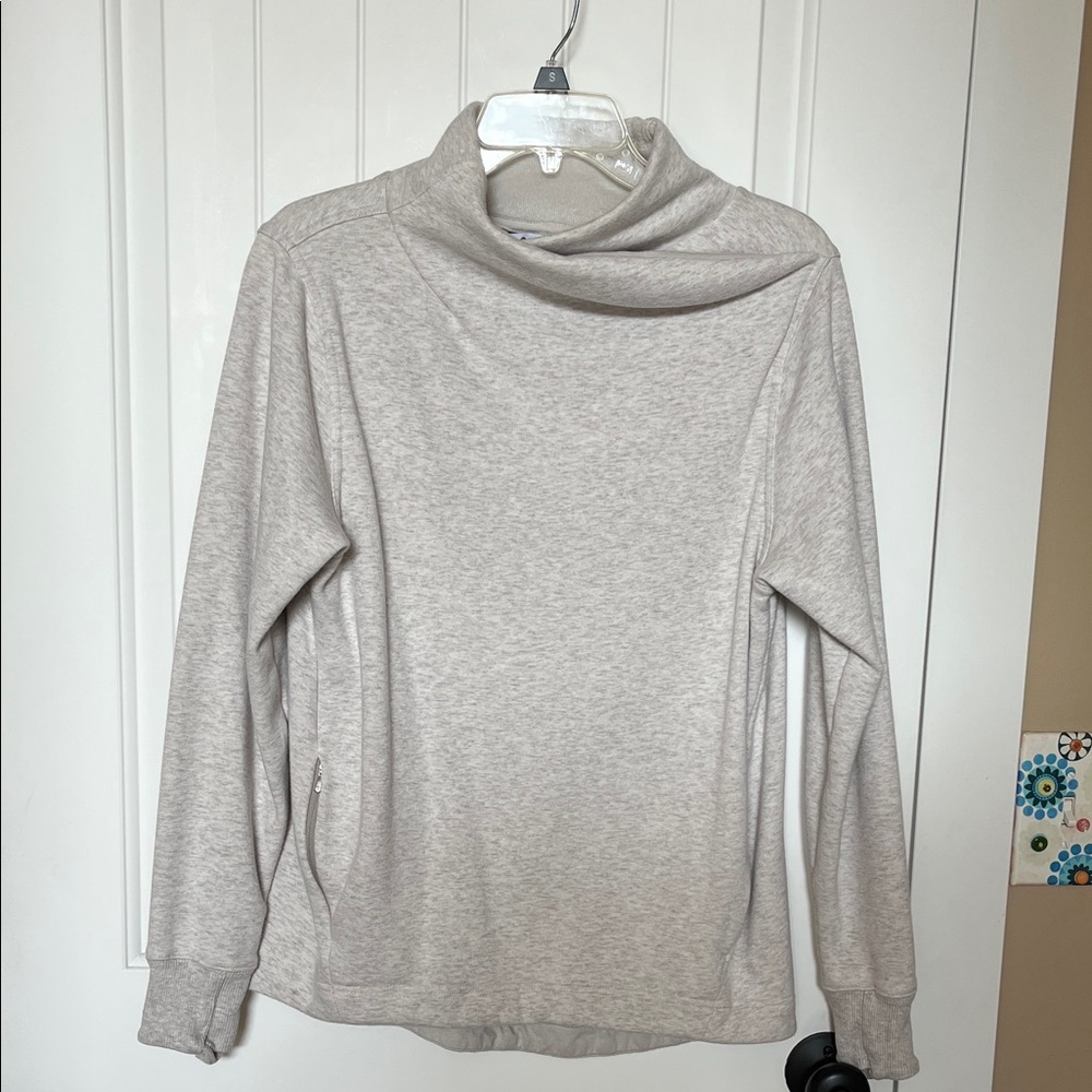 Athleta Light Gray Cowl Neck Sweater